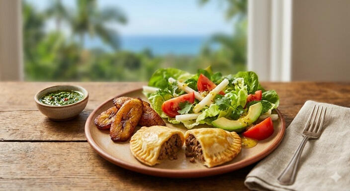 Empanadas Maduros Salad Chimichurri without the guilt